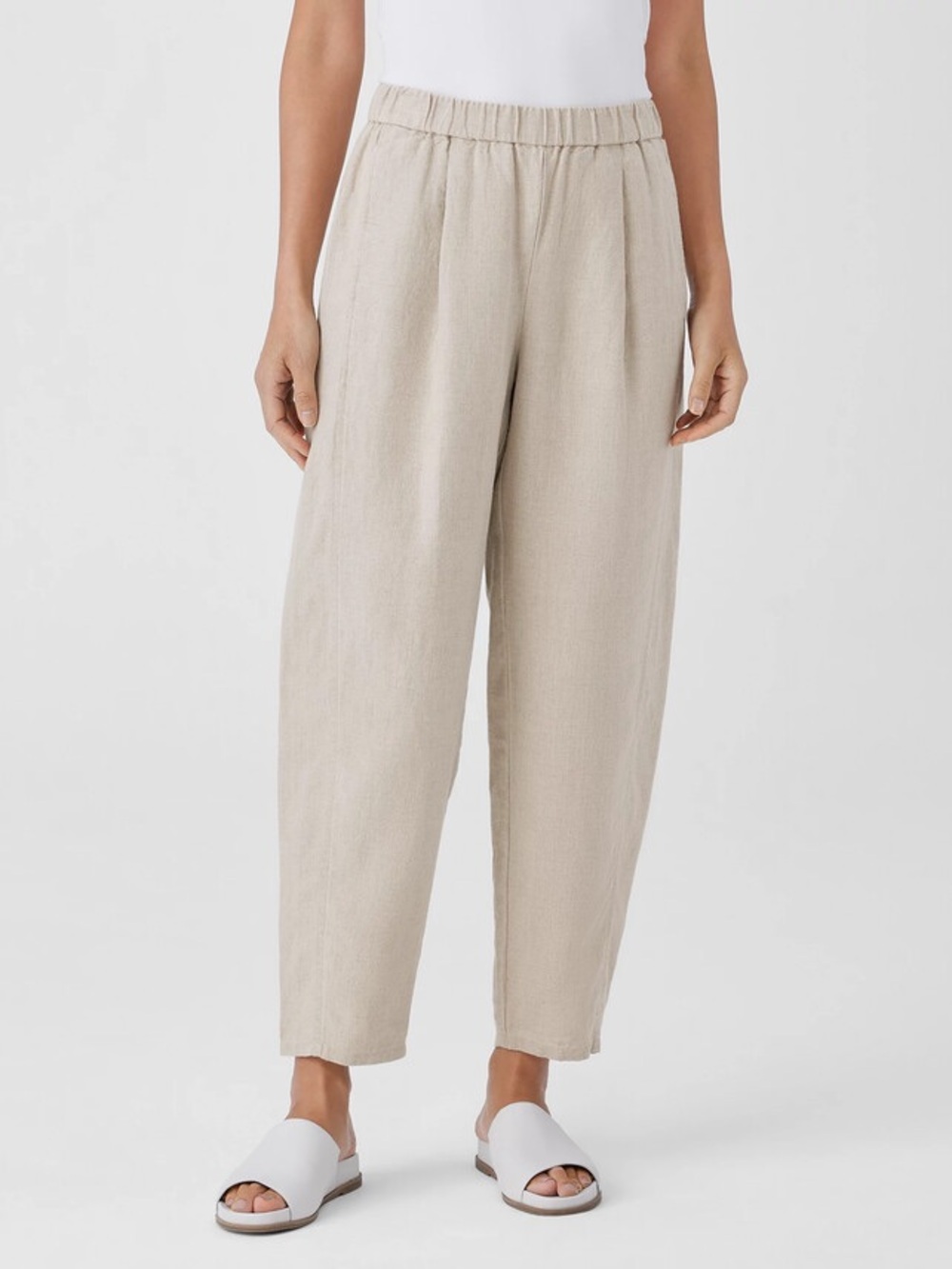 EILEEN FISHER Organic Linen Lantern Pant Size Large Petite